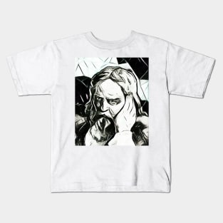 Snorri Sturluson Black and White Portrait | Snorri Sturluson Artwork 3 Kids T-Shirt